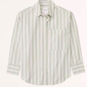 Women's ABERCROMBIE‎ & FITCH Oversized Striped Breezy Shirt- Size Medium